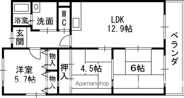 香里ヶ丘I番館の間取り写真