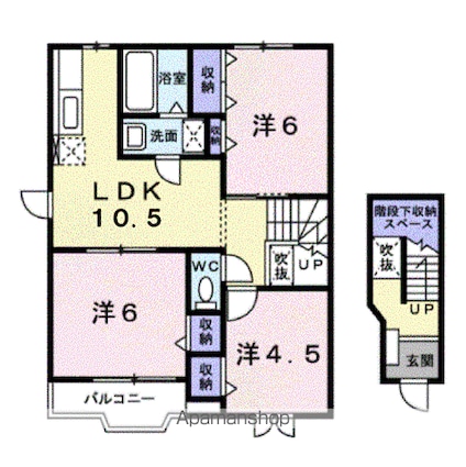 ゴールドクレスト藤井[3LDK/65.57m2]の間取図