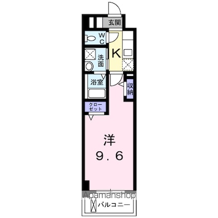 ７ｔｈ　ＦＬＡＧ　己斐本町[1K/28.59m2]の間取図