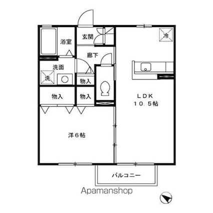 ソフィアＡ[1LDK/41.15m2]の間取図