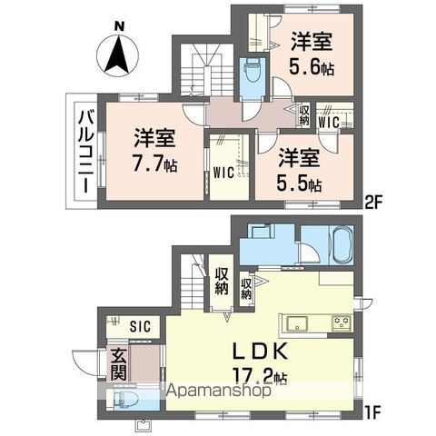 中央本線 日野駅 徒歩10分 2階建 新築の間取り写真