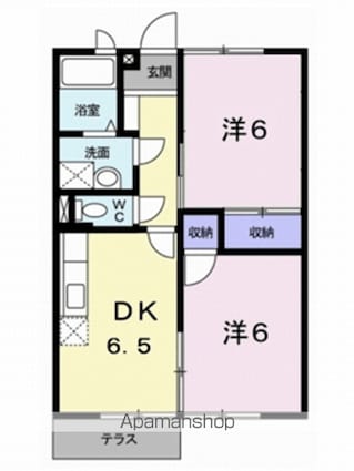 エルディム畑寺[2DK/46.13m2]の間取図