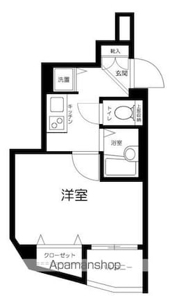 東京都目黒区中根２丁目[1K/19.74m2]の間取図