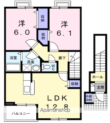 セレノヴィッラ[2LDK/62.32m2]の間取図