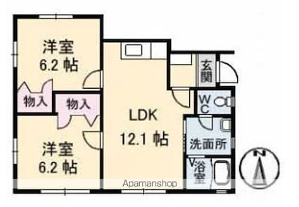 アネックス・Ｉ　Ｄ棟[2LDK/53.63m2]の間取図