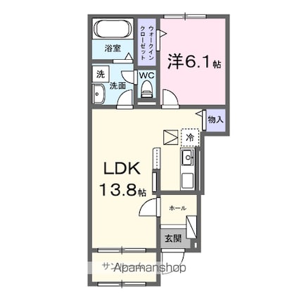 豊郷サンライフ[1LDK/50.05m2]の間取図