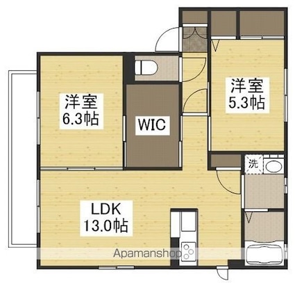 アネシス・アイⅡ　Ｂ棟[2LDK/58.1m2]の間取図