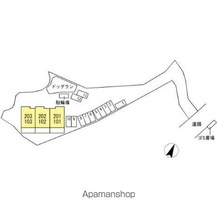 ヒルズフロント大島[2LDK/63.21m2]の配置図