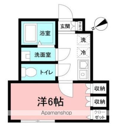 メゾンドソラーナ[1K/22.26m2]の間取図