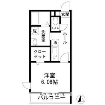 フォレストメゾン府中桜通り[1K/26.91m2]の間取図