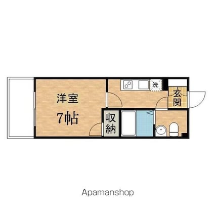 東京都日野市大字日野[1K/25.08m2]の間取図