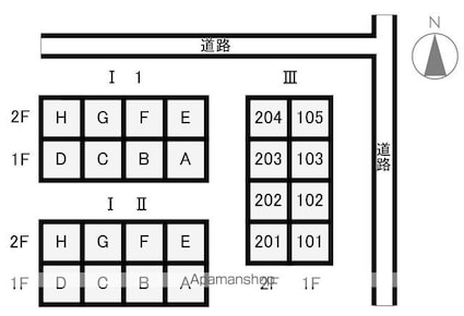 コーポ千寿Ⅰ[1K/20.24m2]の配置図