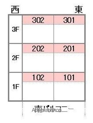 愛媛県松山市市坪北１丁目[2LDK/53.82m2]の配置図