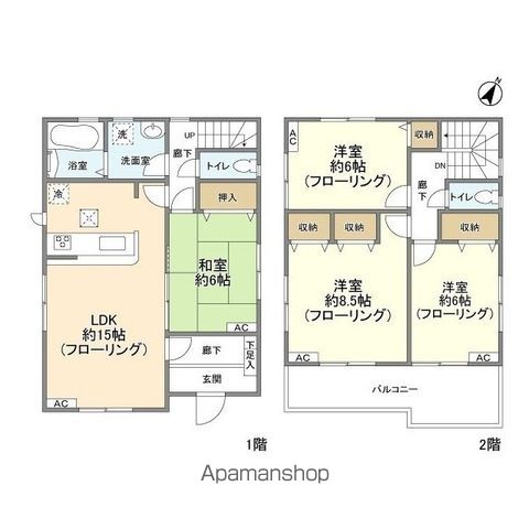 東武鉄道野田線 江戸川台駅 徒歩6分 2階建 築5年の間取り写真