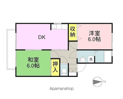 リトル・ウィングＡ棟[2DK/50.38m2]の間取図