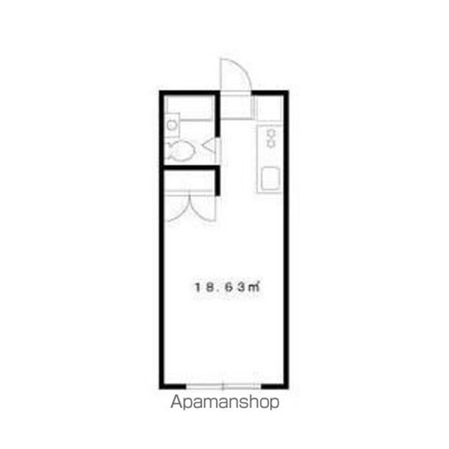 ウエストヒルズ[1R/18.63m2]の間取図