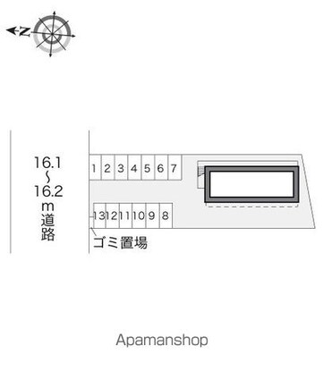 レオパレスカサブランカ[1K/20.28m2]の配置図