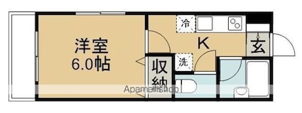 東京都杉並区阿佐谷南１丁目[1K/21.04m2]の間取図