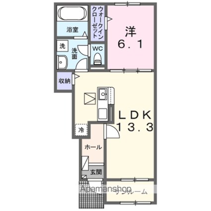 アヴニール・ヒルズⅣ[1LDK/50.05m2]の間取図
