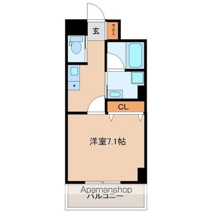 ＬＵＮＡ長町駅前[1K/24.99m2]の間取図