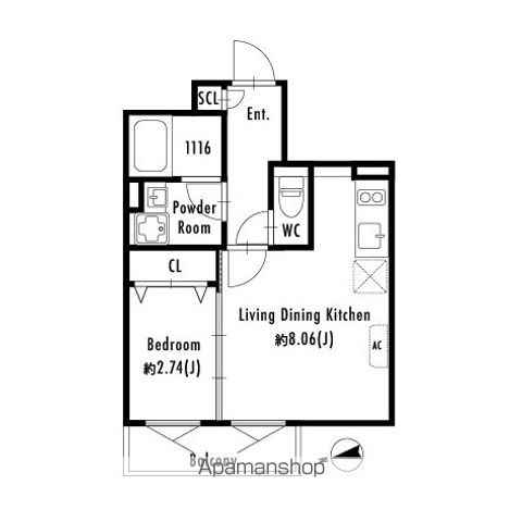 【世田谷区代沢のマンションの間取り】