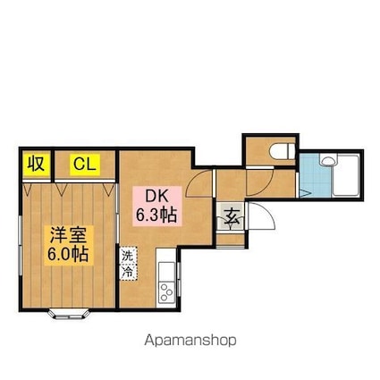 クレールやよい[1DK/30.01m2]の間取図