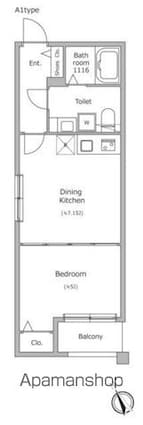 ラクラス四谷三丁目[1DK/30.64m2]の間取図