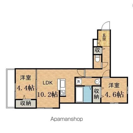 ディールーム松木Ｂ[2LDK/51.96m2]の間取図