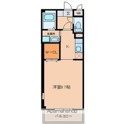 シェソワ蔦元[1K/33.48m2]の間取図