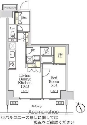 リーフシティ市川　ザ・レジデンス[1LDK/41.22m2]の間取図