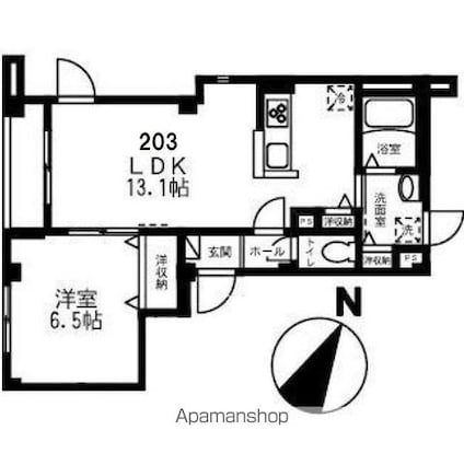 シェモア西[1LDK/45.17m2]の間取図