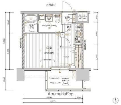 メインステージ東日暮里[1K/26m2]の間取図