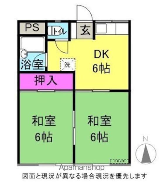 コーポマルタ[2DK/39.6m2]の間取図