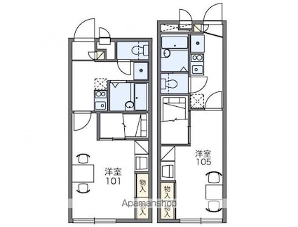 レオパレスＭａｊｅｓｔｙ２２[1K/23.18m2]の間取図