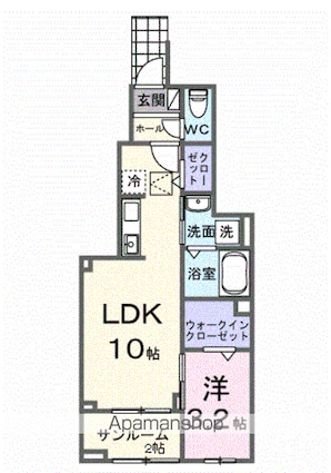 フォンテーヌ春日[1LDK/38.52m2]の間取図