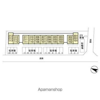 千葉県千葉市中央区南町３丁目[1DK/28.81m2]の配置図
