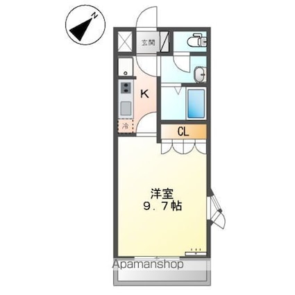 広島県福山市高西町川尻[1K/29.75m2]の間取図