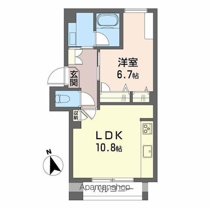 シャーメゾン　エルーラ[1LDK/44.03m2]の間取図