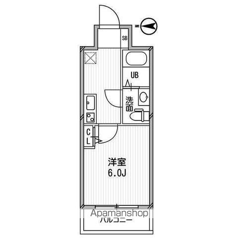 大阪市中央区東高麗橋のマンションの間取り