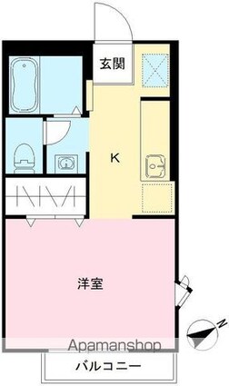 ロジェ芦花公園[1K/23.77m2]の間取図