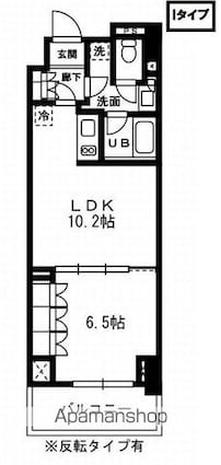 レジディア杉並方南町[1LDK/40.22m2]の間取図
