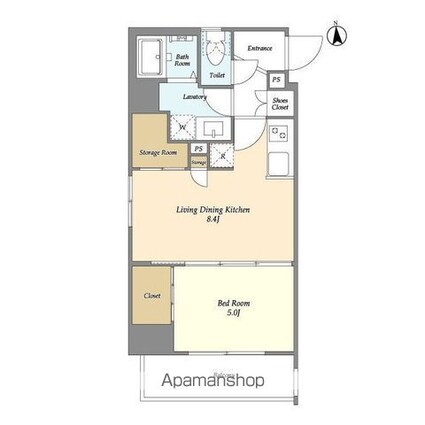 リヴィコート下落合[1LDK/36.61m2]の間取図