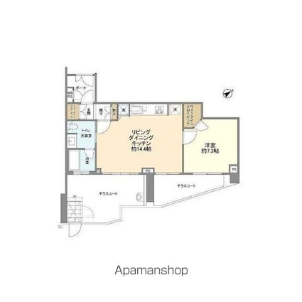 ベルス瀬田[1LDK/48.9m2]の間取図