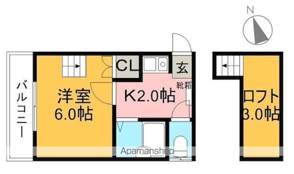 ＳＴハウスⅡ[1K/23.1m2]の間取図