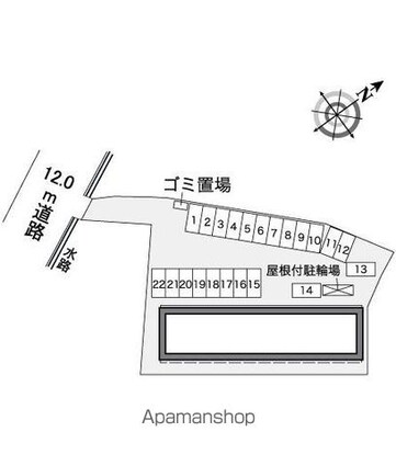 レオパレスサンクローバー[1K/23.61m2]の配置図