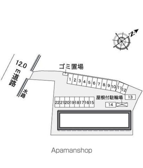 レオパレスサンクローバー[1K/28.02m2]の配置図