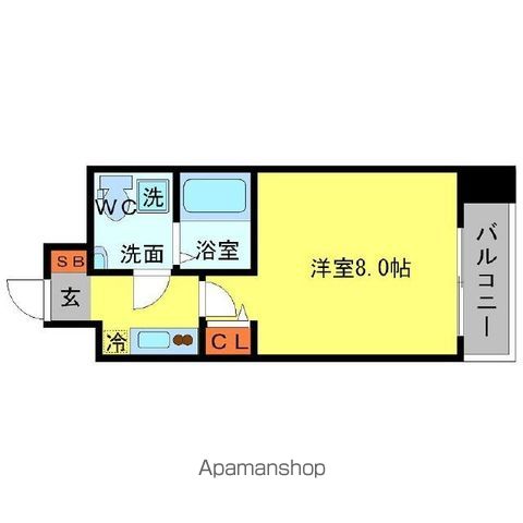 大阪市中央区東高麗橋のマンションの間取り