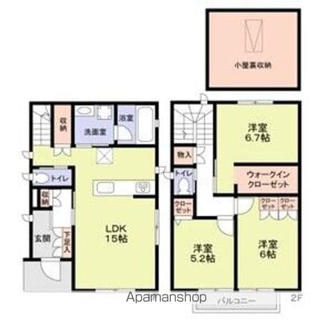 中央本線 立川駅 徒歩20分 2階建 新築の間取り写真