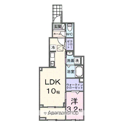 カーサ・プリ―ト[1LDK/38.52m2]の間取図