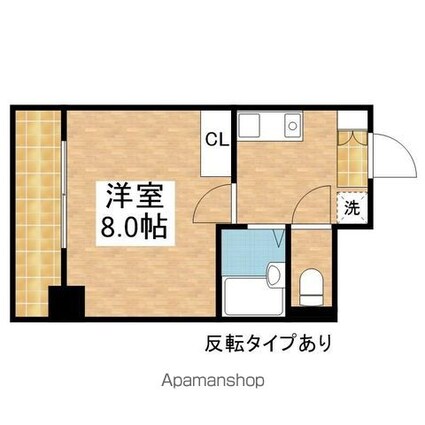 ヒルズ千種[1K/24.4m2]の間取図